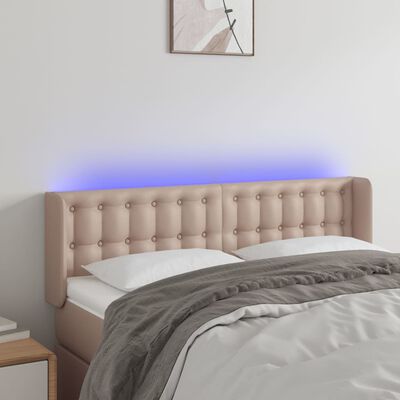 vidaXL Tête de lit à LED Cappuccino 147x16x78/88 cm Similicuir