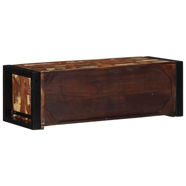 vidaXL Meuble TV multicolore 80x30x25 cm bois de r&eacute;cup&eacute;ration solide