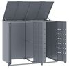 vidaXL Rangement &agrave; roulettes pour poubelles pour 2 bacs gris acier