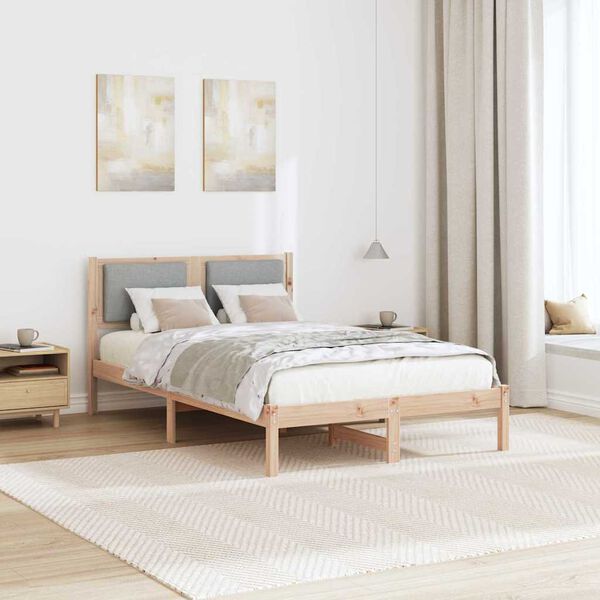 vidaXL Cadre de lit Gris clair 120 x 200 cm Pin massif