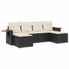 vidaXL Salon de jardin 6 pcs avec coussins noir r&eacute;sine tress&eacute;e
