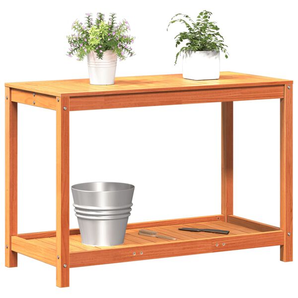 vidaXL Table de rempotage avec &eacute;tag&egrave;re cire marron bois massif de pin