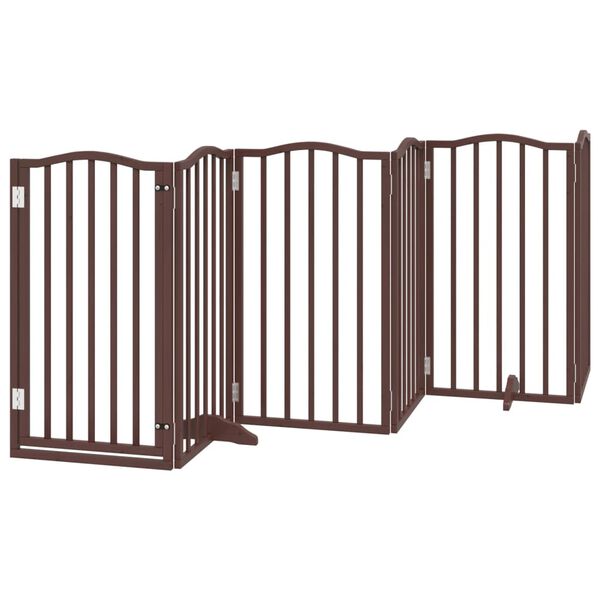 vidaXL Barri&egrave;re pour chiens avec porte 6 panneaux bois de peuplier