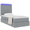 vidaXL Lit avec rangement et LED Gris clair 100 x 200 cm Polyester