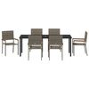 vidaXL Ensemble de salle &agrave; manger pour jardin 7 pcs Gris polyrotin