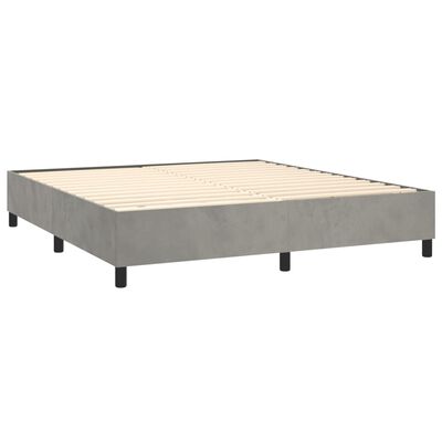 vidaXL Sommier à lattes de lit et matelas Gris clair 180x200cm Velours