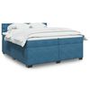 vidaXL Sommier &agrave; lattes de lit et matelas Bleu 200x200 cm velours