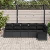 vidaXL Ensemble de canap&eacute; de jardin avec coussin 6 pcs Noir polyrotin