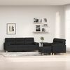 vidaXL Ensemble de canap&eacute;s 3 pcs coussins d&eacute;coratifs et coussins Noir