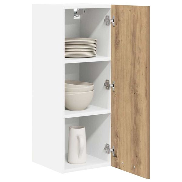 vidaXL Armoire suspendue Ch&ecirc;ne Artisan et Blanc 30 x 31 x 80 cm