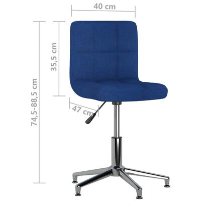 vidaXL Chaise pivotante de bureau Bleu Tissu