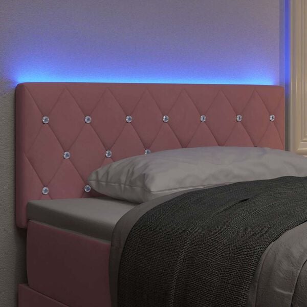 vidaXL T&ecirc;te de lit LED avec des lumi&egrave;res &agrave; LED Rose 100 cm Polyester