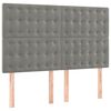 vidaXL Tête de lit Gris clair 144 x 5 x 118/128 cm Velours