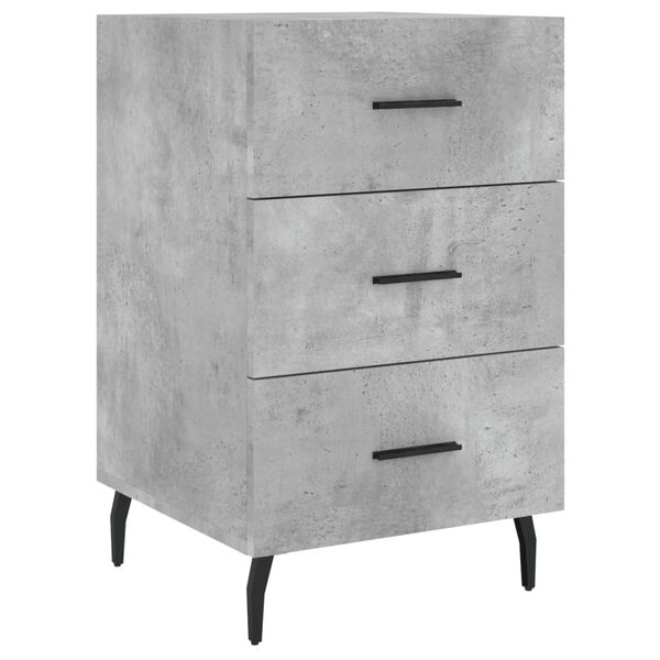 vidaXL Table de chevet gris béton 40x40x66 cm bois d'ingénierie