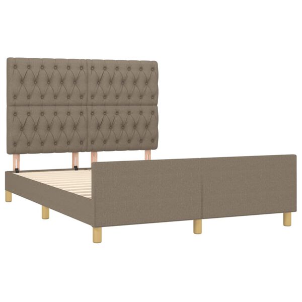 vidaXL Cadre de lit sans matelas taupe 140x190 cm tissu