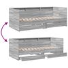 vidaXL Lit de jour avec tiroirs sans matelas sonoma gris 90x200 cm