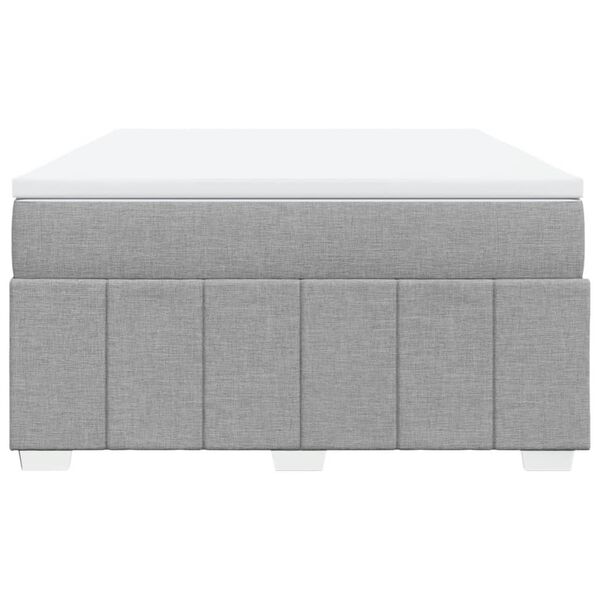 vidaXL Sommier &agrave; lattes de lit avec matelas Gris clair 160x200cm Tissu