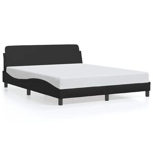 vidaXL Cadre de lit Dover noir 160x200 cm similicuir