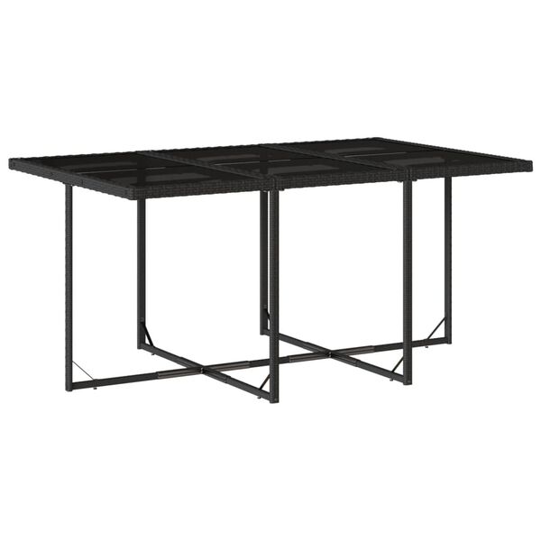 vidaXL Ensemble &agrave; manger de jardin 11 pcs coussins noir r&eacute;sine tress&eacute;e