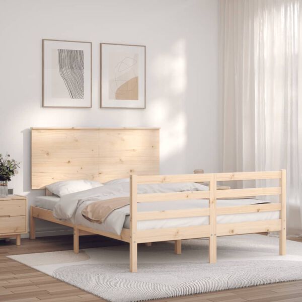 vidaXL Cadre de lit sans matelas 140x190 cm bois massif