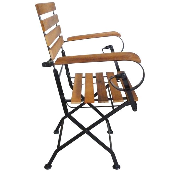 vidaXL Chaises pliables de jardin lot de 4 Acier et bois acacia massif