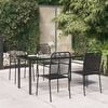 vidaXL Ensemble &agrave; manger de jardin 5 pcs Noir Corde de coton et acier