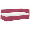 vidaXL Cadre de lit d'angle avec matelas 2 pcs Vert Velours