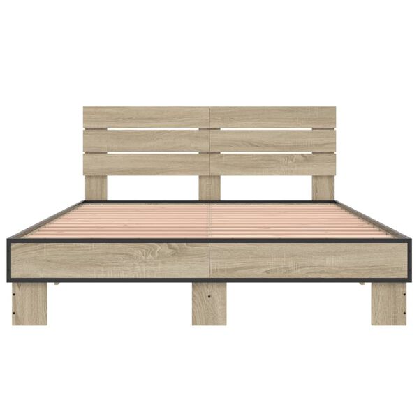 vidaXL Cadre de lit sans matelas ch&ecirc;ne sonoma 120x200 cm