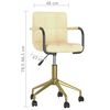 vidaXL Chaises pivotantes &agrave; manger lot de 2 cr&egrave;me velours