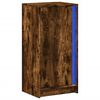vidaXL Buffet avec LED ch&ecirc;ne fum&eacute; 42,5x34x85 cm bois d'ing&eacute;nierie