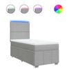 vidaXL Sommier &agrave; lattes de lit avec matelas gris clair 80x200 cm tissu
