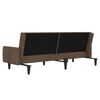 vidaXL Canap&eacute;-lit &agrave; 2 places avec tabouret Marron Tissu microfibre