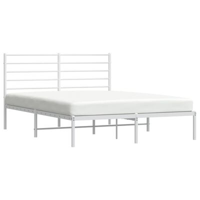 vidaXL Cadre de lit métal sans matelas et tête de lit blanc 120x190 cm