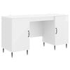 vidaXL Bureau Blanc brillant 142,5 x 50 x 75 cm Bois d'ing&eacute;nierie