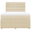 vidaXL Sommier &agrave; lattes de lit avec matelas Cr&egrave;me 140x200 cm Tissu