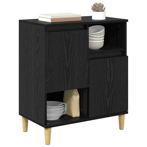 vidaXL Buffet Ch&ecirc;ne noir 35 x 60 x 70 cm Bois d'ing&eacute;nierie