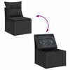 vidaXL Ensemble de canapé de jardin avec coussin 8 pcs Noir polyrotin