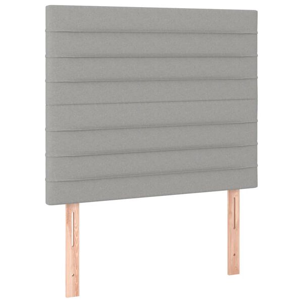 vidaXL T&ecirc;te de lit Gris clair 80x5x118/128 cm Tissu