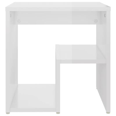 vidaXL Tables de chevet 2pcs blanc brillant 40x30x40cm bois ingénierie