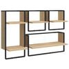 vidaXL Ensemble d'&eacute;tag&egrave;res murales avec barres 4 pcs ch&ecirc;ne sonoma