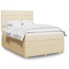 vidaXL Sommier &agrave; lattes de lit avec matelas Cr&egrave;me 160x200 cm Tissu