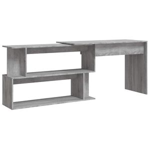 vidaXL Bureau d'angle Sonoma gris 200x50x76 cm Bois d'ing&eacute;nierie