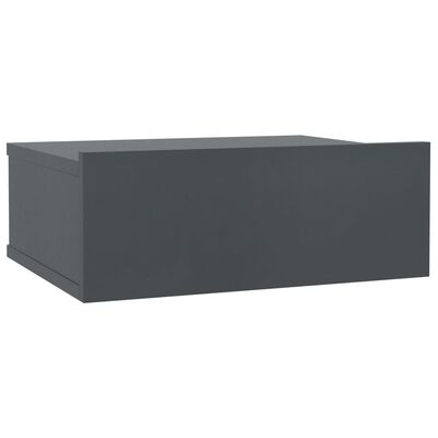 vidaXL Table de chevet flottante gris 40x30x15 cm Bois d'ingénierie