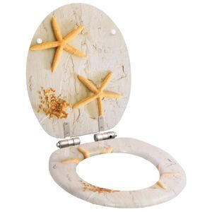 vidaXL Si&egrave;ge WC MDF Couvercle &agrave; fermeture en douceur &Eacute;toile de mer