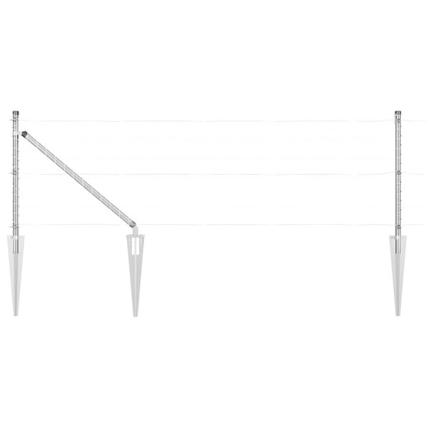 vidaXL Poteau de cl&ocirc;ture. Autre 26 pcs Gris 3,2 x 3,2 x 100 cm Acier