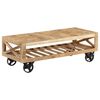 vidaXL Table basse avec roues Bois de manguier massif 110x50x37 cm