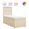 vidaXL Sommier &agrave; lattes de lit avec matelas Cr&egrave;me 100x200 cm Tissu
