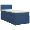 vidaXL Lit boxspring avec matelas Bleu 90 x 200 cm Tissu