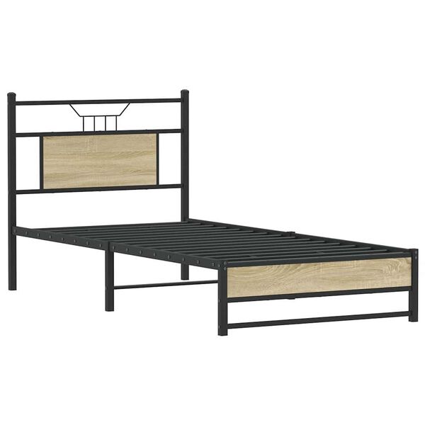 vidaXL Cadre de lit sans matelas ch&ecirc;ne sonoma 90x190 cm