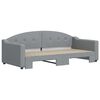 vidaXL Lit de jour avec lit gigogne gris clair 90x190 cm tissu